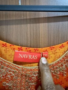 Elegant Orange Ethnic xxl Anarkali kurti
