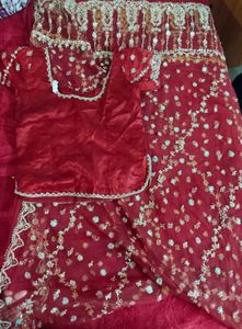 Stunning Vintage Red Embroidered Ethnic Gown