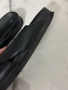 Chic Black Bow Slides