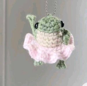Crocheted Leggy Froggy Keychain