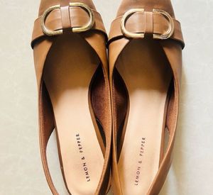 Chic Brown Toe Slingback Heels- LEMON &amp; PEPPER