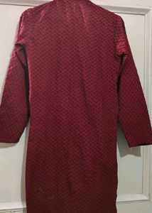 Maroon Textured Kurta