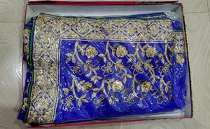 दर्जेदार Party Wear Embroidery Saree &amp; BLOUSE PIC