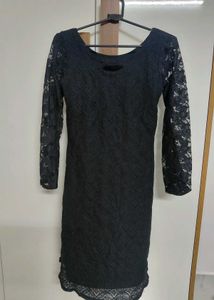 ethnic Black Lace kurthi