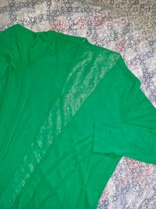 Chic Green Open Front Plus Size Shrug