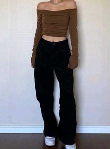 Brown Off-Shoulder Top