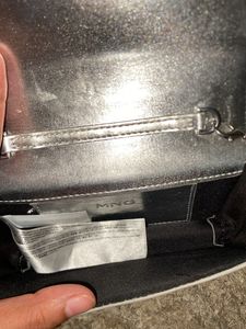 MANGO Silver Metallic  SLINGBAG