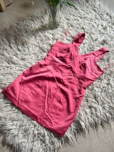 Vibrant Pink Sleeveless Mini Dress