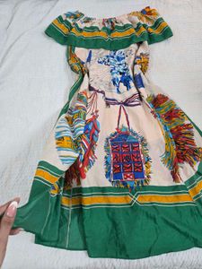 Boho Off-Shoulder Printed Dress fits S/M