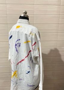 Artistic Splash Print Oversized Shirt