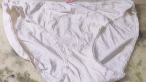 White Cotton Briefs with Pink Bow