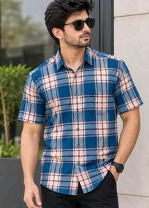 Urban United Men's Blue  Half Sleeve shirt