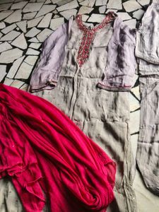 Embellished Grey Kurta