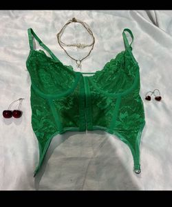 Emerald Lace Corset Bralette