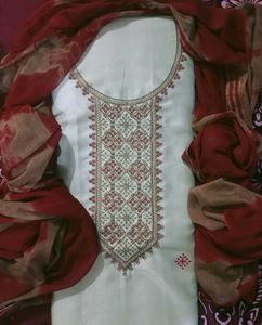 Embroidered salwar n kameez with dupatta material