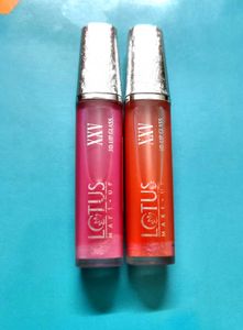 Combo Of 2 Lotus 3D Lip Glass (Coral And Pink)