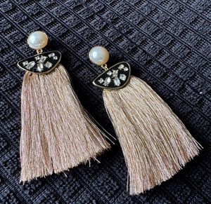 Tassel Earrings with Pearls