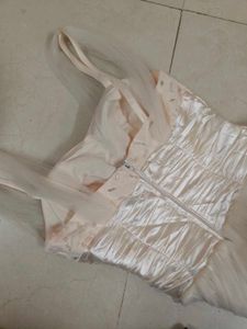Elegant White Tulle Party Dress