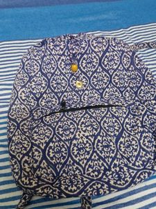 Blue &amp; White Patterned Tote Bag