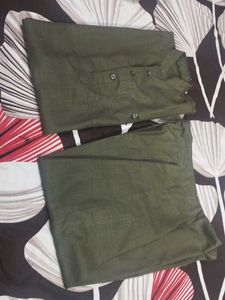 Men's Olive Green Kurta set