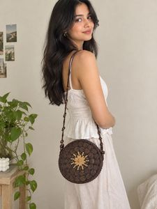 Boho Round Coconut Shell Bag