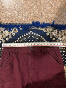 Men's Maroon Cargo Pants