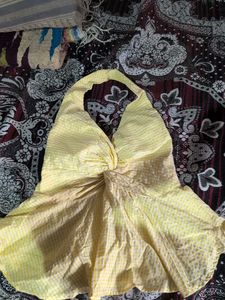 Yellow Gingham Halter Top