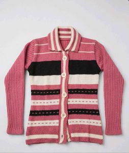 Striped Button-Up Cardigan