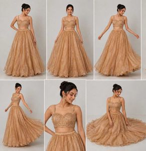 Golden Beige Embroidered Lehenga Set