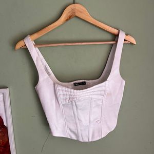 ZARA White Corset Top