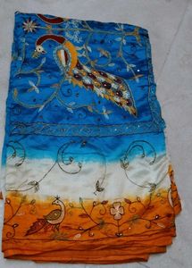 Peacock Embroidered Pure Silk Saree