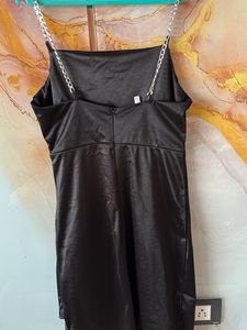 Sleek Black Satin Slip Dress