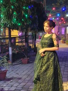 GREEN STITCHED LEHENGA WITH BLOUSE AND DUPATT
