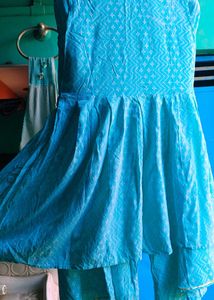 Beautiful Blue Kurta Set with Tassel (M)