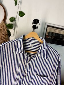 Classic Blue Striped Button-Down Shirt