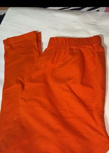 Bright Orange Elastic Waist Pants