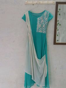 Teal Embroidered Kurta