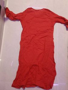 Red Cotton Kurta
