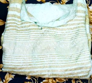Elegant Striped Kurti with Gold Accents