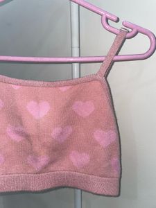 Pink Heart Crop Top