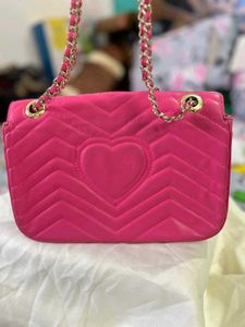 Pink Quilted Crossbody Bag