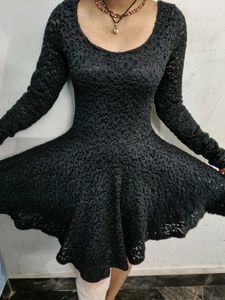 Elegant Black flared Dress