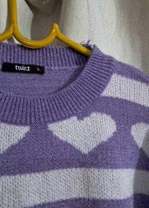 Cute Heart Pattern Knit Sweater