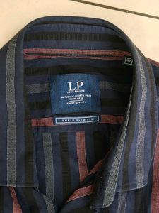 LOUIS PHILLIPE Men's Striped Button-Up Shirt