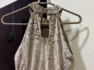 Elegant velvet Halter Neck Dress