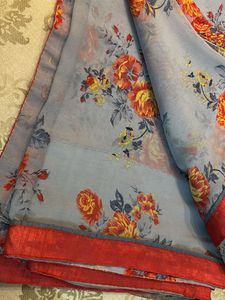 floral printed saree