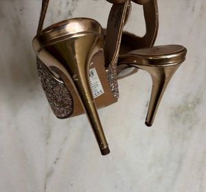 Dorothy Perkins Sparkly Gold Slingback Heels