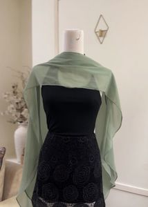 Elegant Sage Green Sheer Dupatta