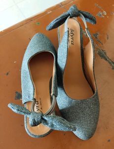 Grey 🩶 Glittery Block  Heels Used Once
