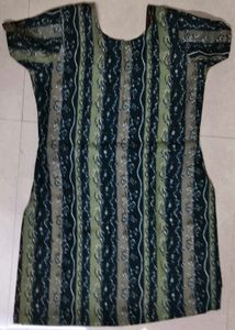 Green Striped Kurta Set with Dupatta